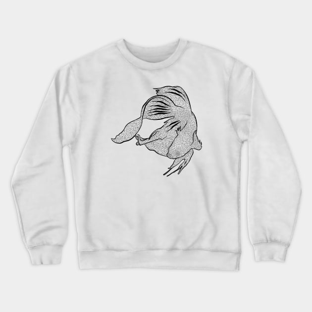 Black Fighting Fish Crewneck Sweatshirt by Apollyon